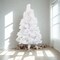 5ft PVC holiday display Pine Snow Flocked Christmas Tree with Hinged Branches and Metal Stand